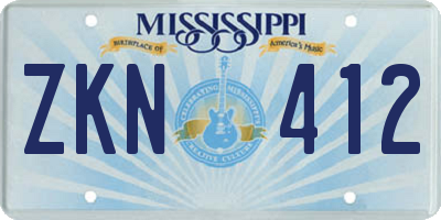MS license plate ZKN412