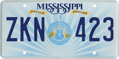 MS license plate ZKN423