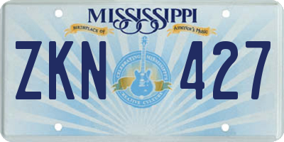 MS license plate ZKN427