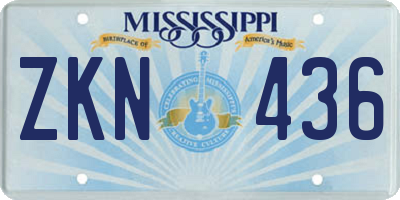 MS license plate ZKN436