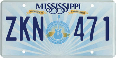 MS license plate ZKN471