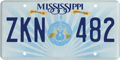 MS license plate ZKN482