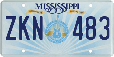 MS license plate ZKN483