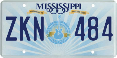 MS license plate ZKN484
