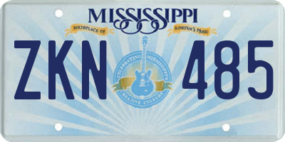 MS license plate ZKN485