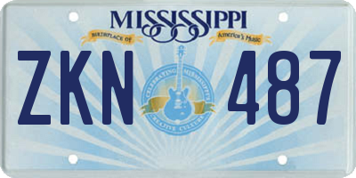 MS license plate ZKN487