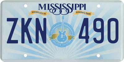 MS license plate ZKN490