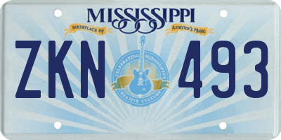 MS license plate ZKN493