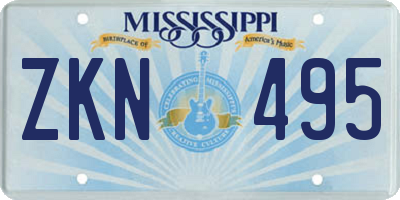 MS license plate ZKN495