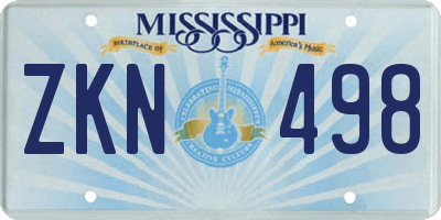 MS license plate ZKN498