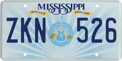 MS license plate ZKN526