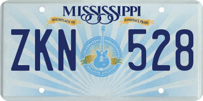 MS license plate ZKN528