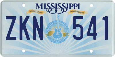 MS license plate ZKN541