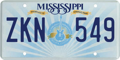 MS license plate ZKN549