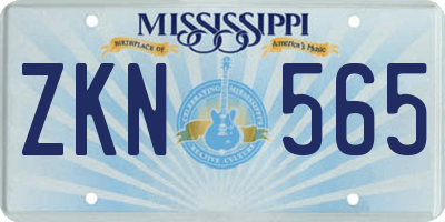 MS license plate ZKN565
