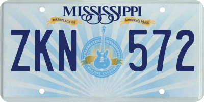 MS license plate ZKN572