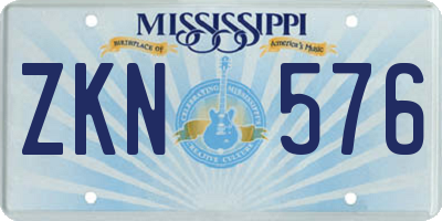 MS license plate ZKN576