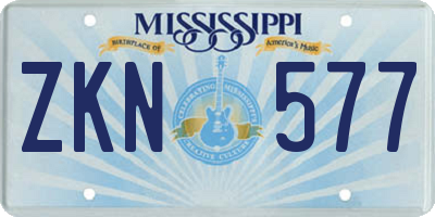 MS license plate ZKN577