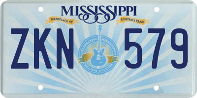 MS license plate ZKN579