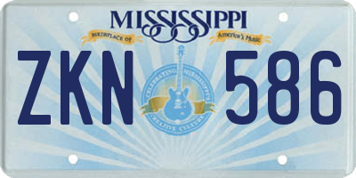 MS license plate ZKN586