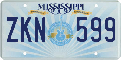 MS license plate ZKN599