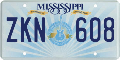MS license plate ZKN608
