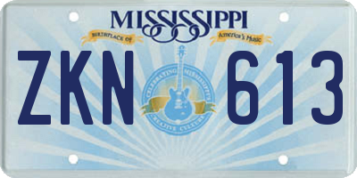 MS license plate ZKN613