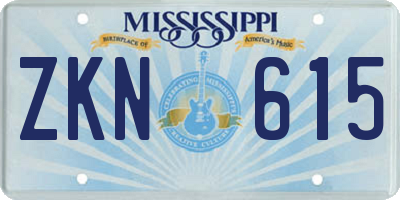 MS license plate ZKN615