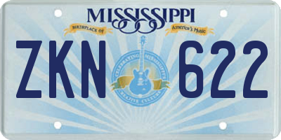MS license plate ZKN622