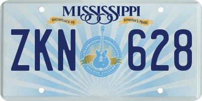 MS license plate ZKN628