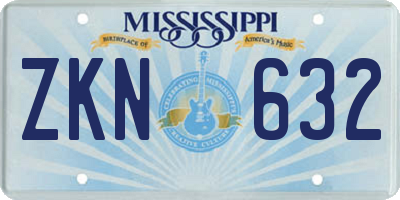 MS license plate ZKN632