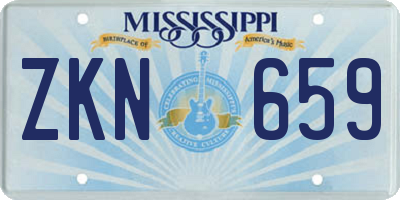 MS license plate ZKN659