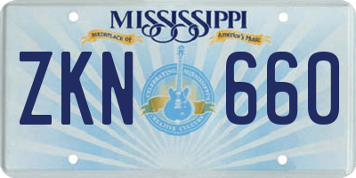 MS license plate ZKN660