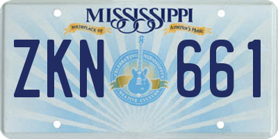 MS license plate ZKN661