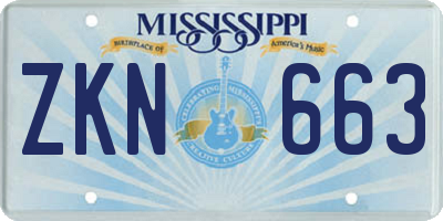 MS license plate ZKN663
