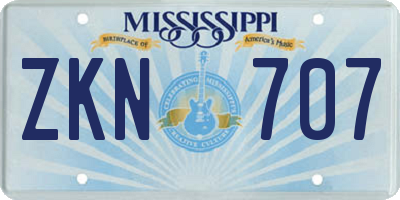MS license plate ZKN707
