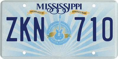 MS license plate ZKN710