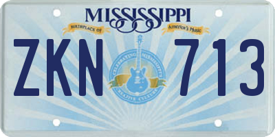 MS license plate ZKN713