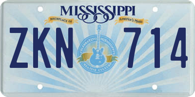MS license plate ZKN714