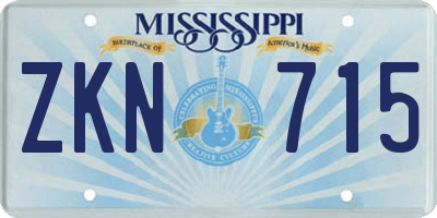 MS license plate ZKN715
