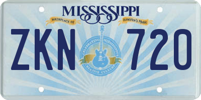 MS license plate ZKN720