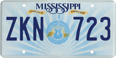 MS license plate ZKN723