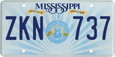MS license plate ZKN737