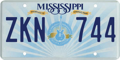 MS license plate ZKN744