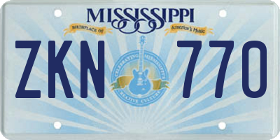 MS license plate ZKN770