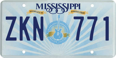 MS license plate ZKN771