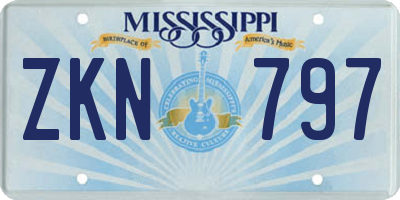 MS license plate ZKN797