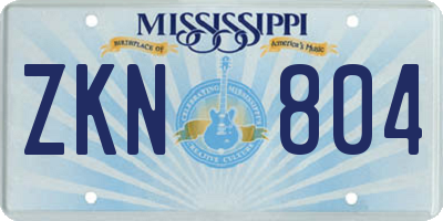 MS license plate ZKN804