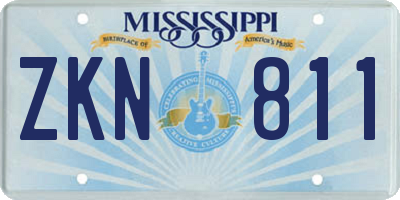 MS license plate ZKN811