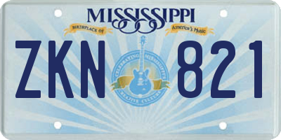 MS license plate ZKN821